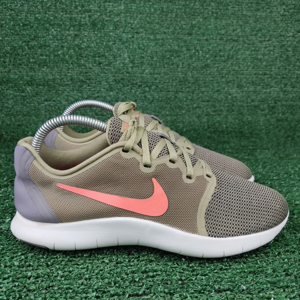 Nike Running Shoes Womens 8 Olive Green‎ Free RN 2018 AA7409-200 Mesh Athletic